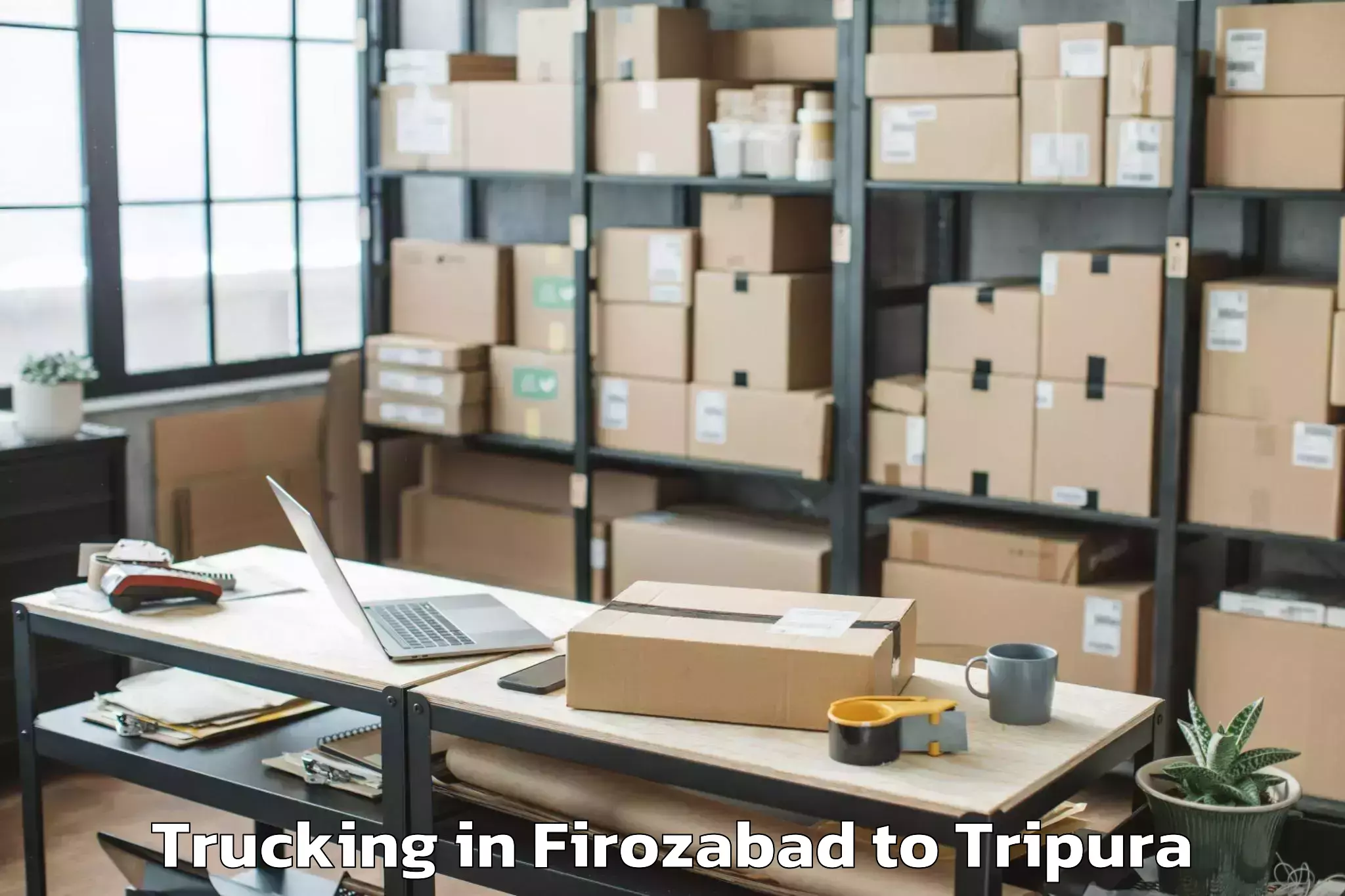 Book Firozabad to Santirbazar Trucking